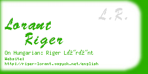 lorant riger business card